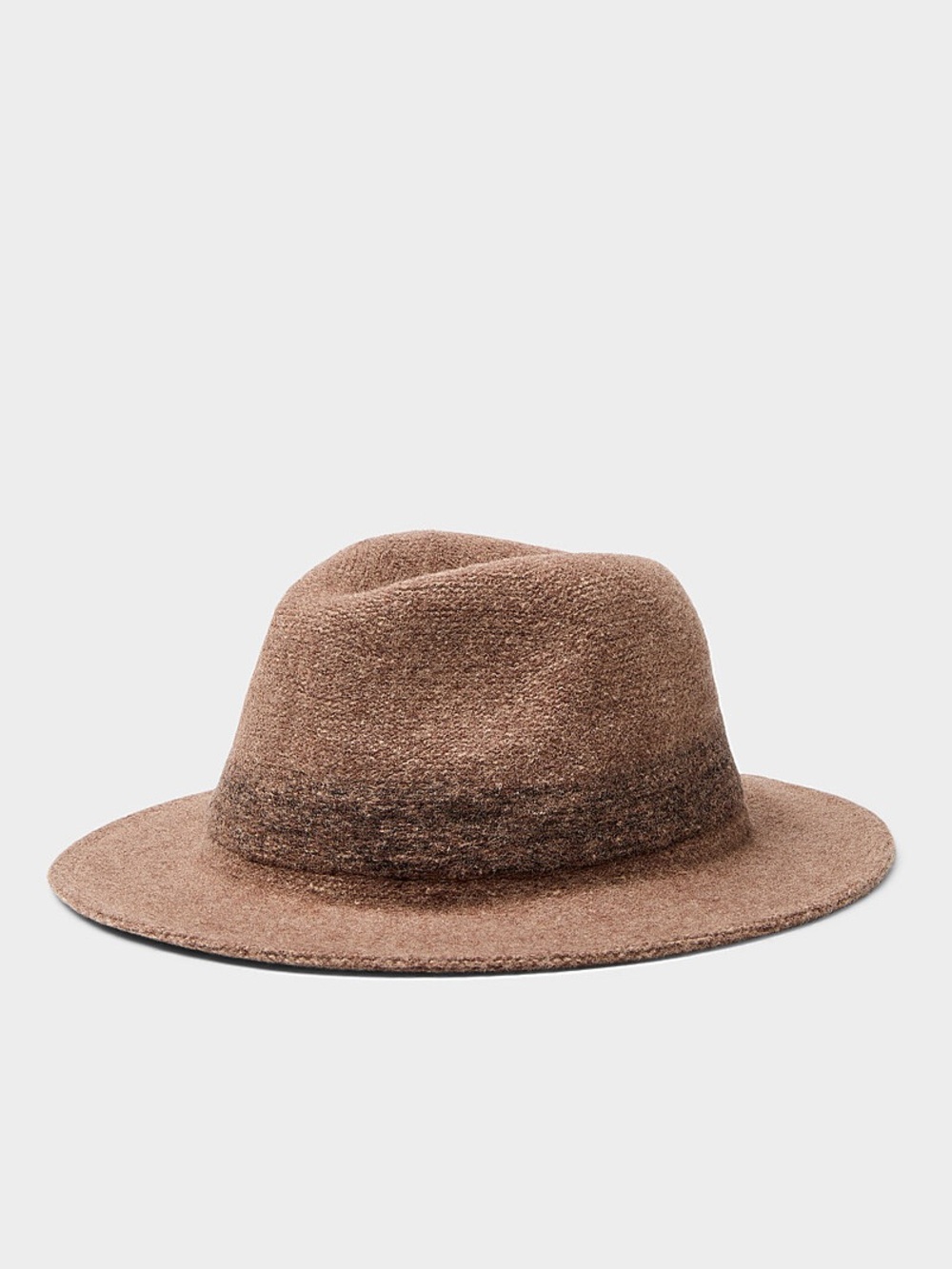 Canadian Hat Felt knit earflap fedora Brown Medium